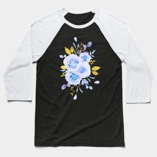 Blue Roses watercolor Baseball T-Shirt